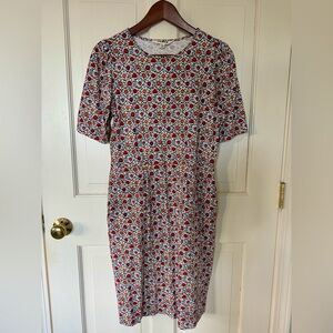 Boden Short Puff Sleeve Jersey Dress - Floral Print Sz 6L EUC